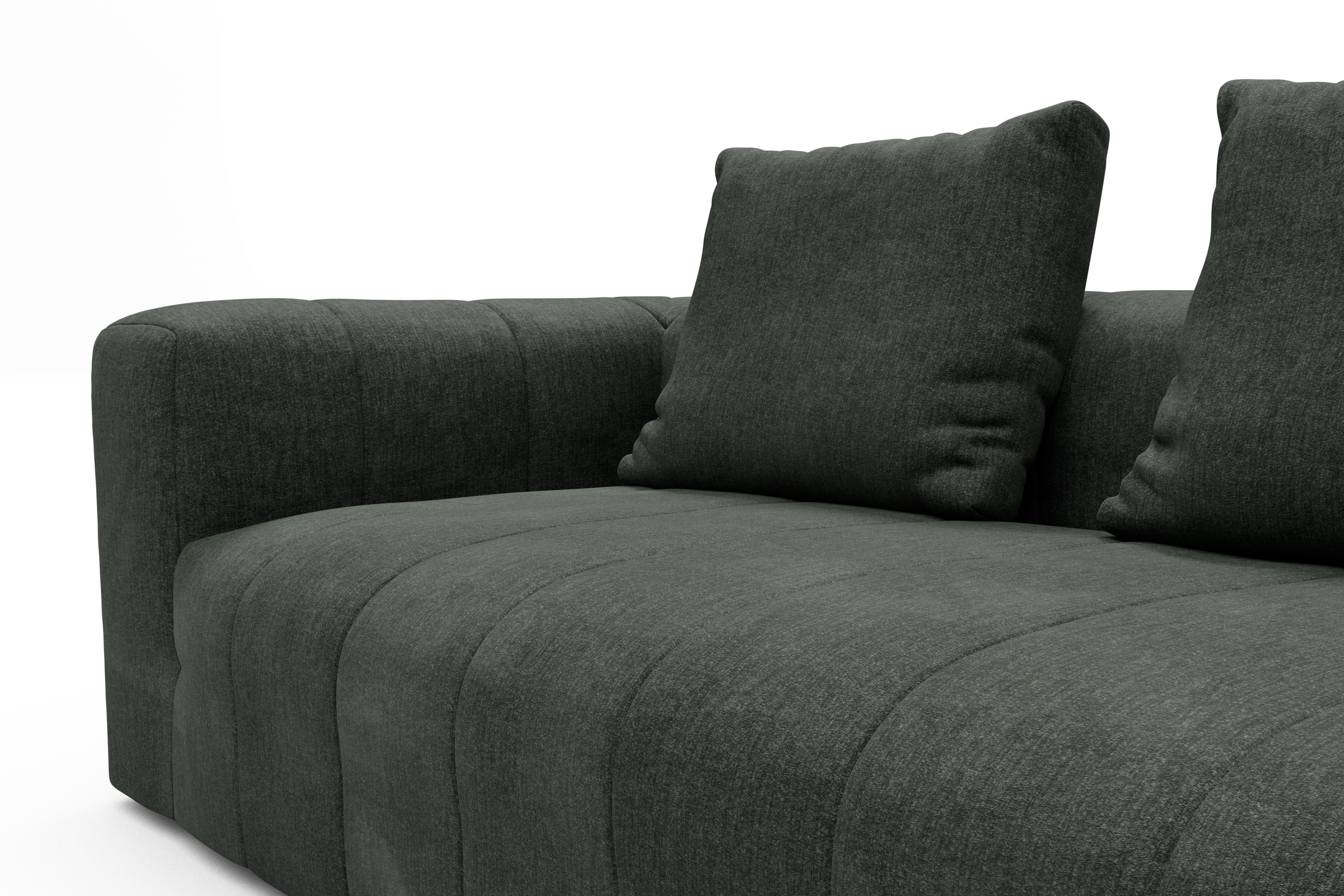 Ecksofa Hugo 2x 2,5-Sitzer Armlehne links Aivi-Pine-Green
