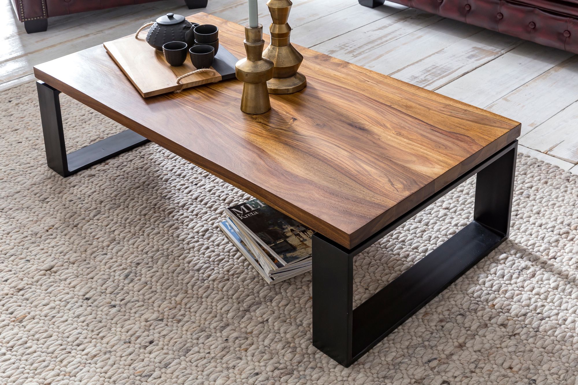 Couchtisch Egeskov Massivholz Dunkelbraun 115 × 60 × 35 cm