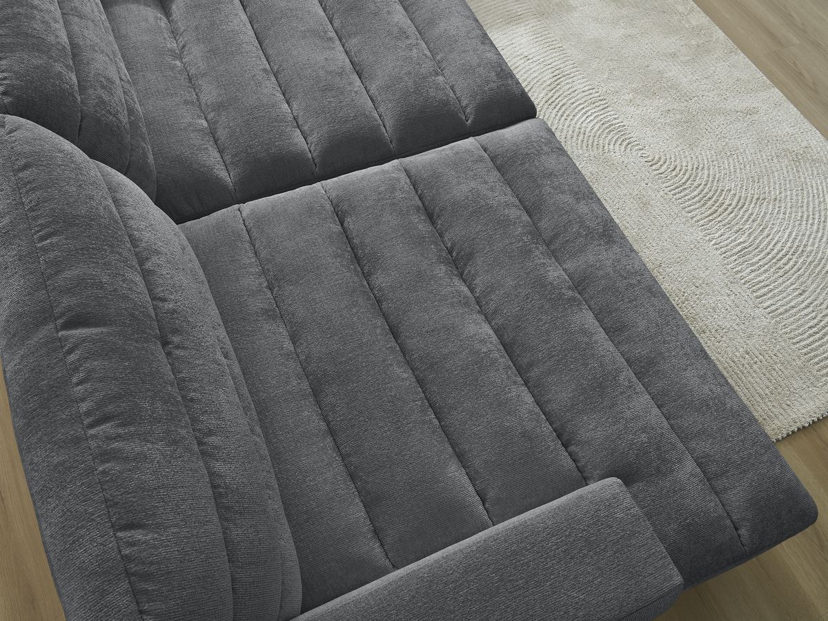 Bobochic Sierra Sofa 4-Sitzer Strukturstoff Dunkelgrau