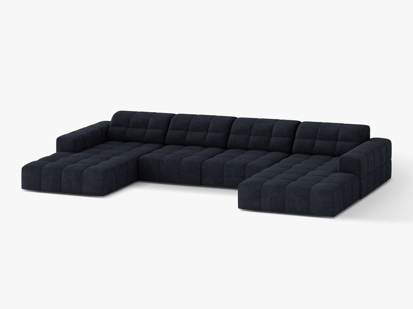 Micadoni Panorama Sofa Jennifer 6-Sitzer Chenille Eden Marineblau