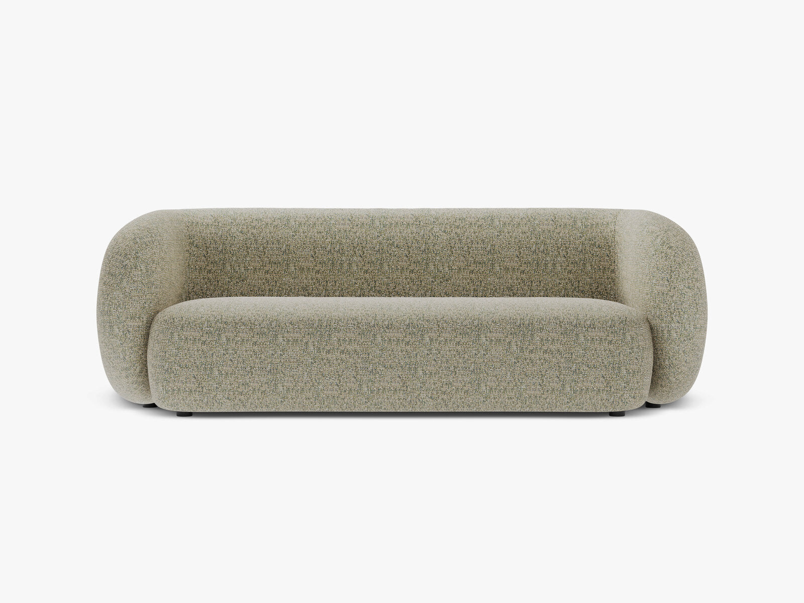 Micadoni Sofa Kate 3-Sitzer Strukturierter Stoff Moßgrün Melange