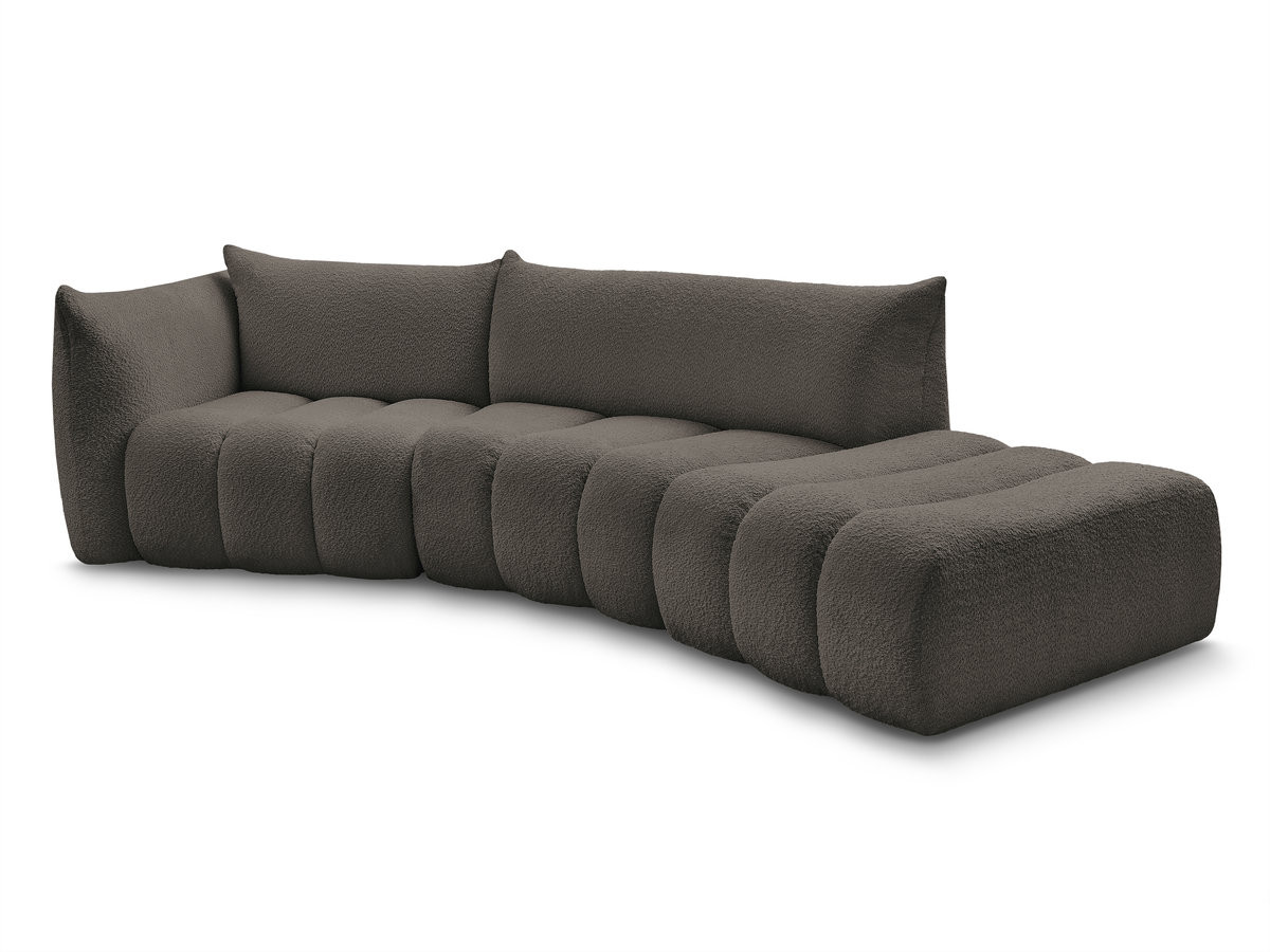 Bobochic Azra Ecksofa 325 × 112 cm Bouclé-Stoff Braun Ecke links