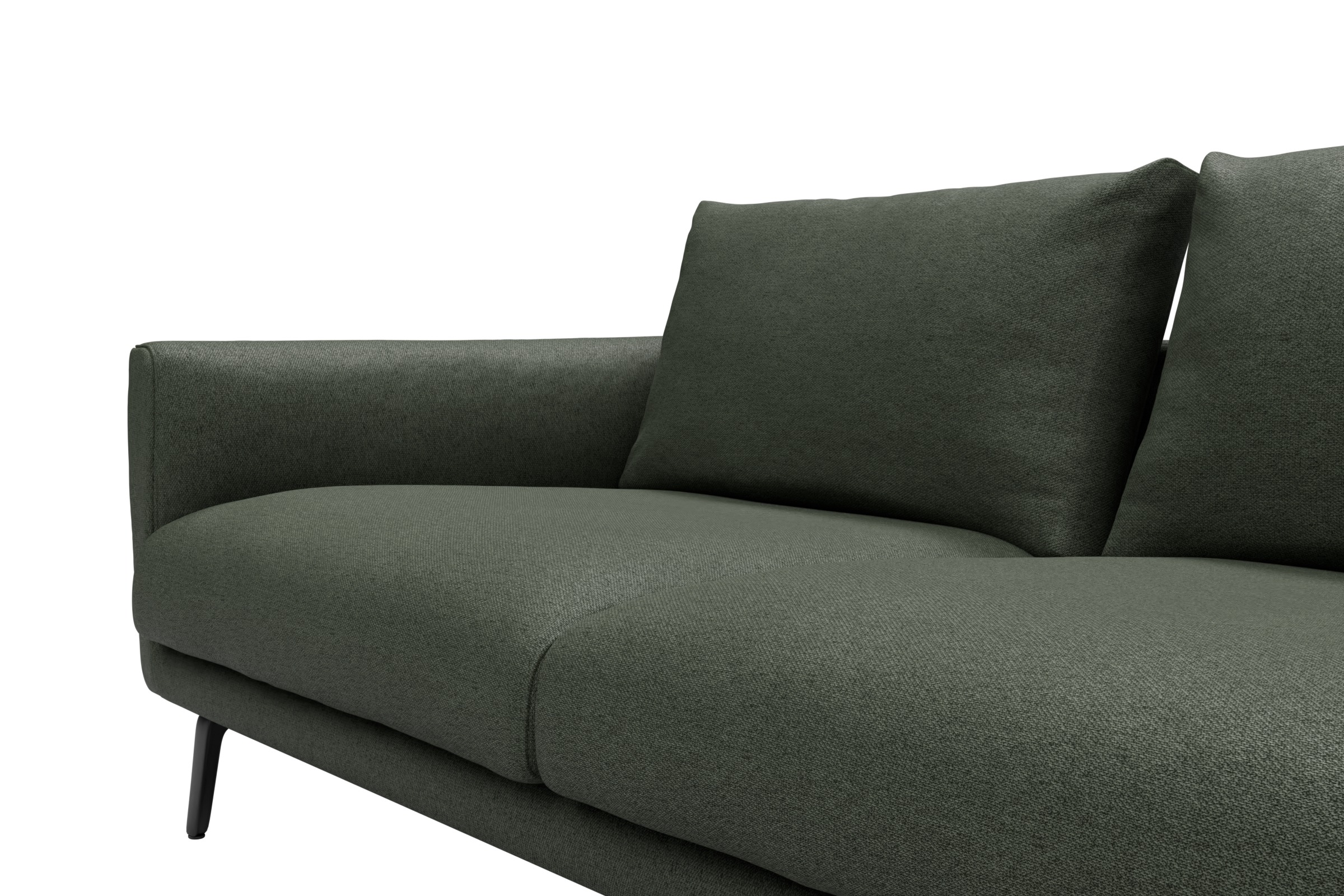 Ecksofa Karl Relax-Ecke rechts mit 2,5-Sitzer Denari-Forest-Green