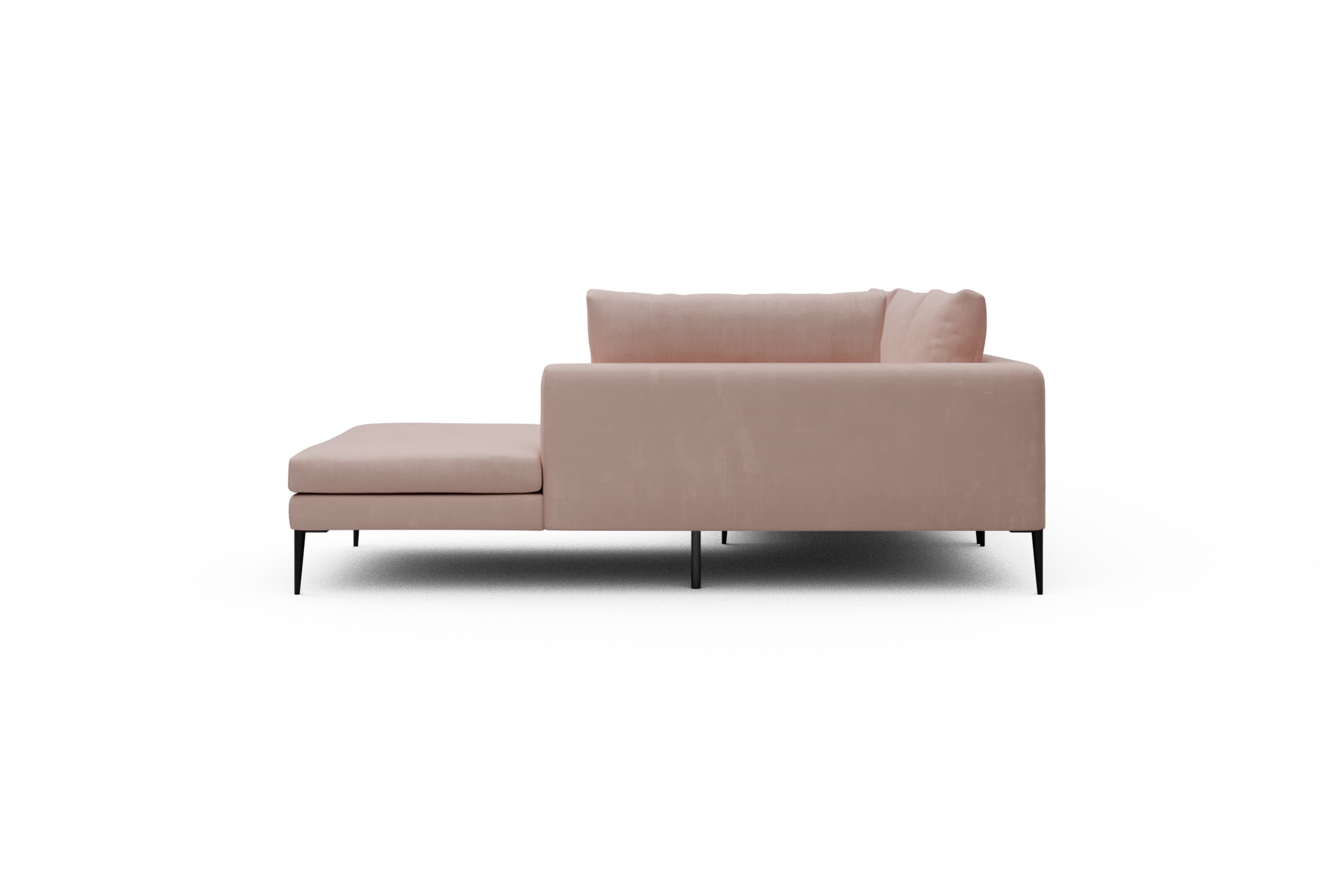 Ecksofa Paul Relax-Ecke links mit 3-Sitzer Cordufine-Blush