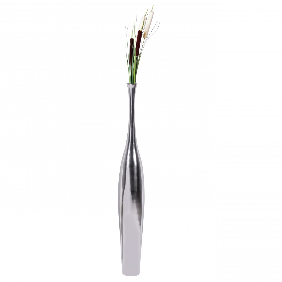 Bodenvase Bakken Aluminium Silber