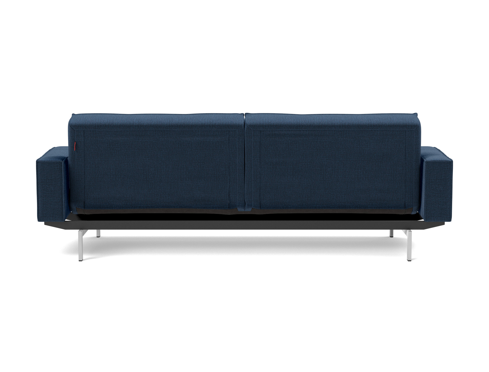 Schlafsofa Splitback mit Armlehnen Chenille Esina 414-Indigo-Blue Beine Chrom