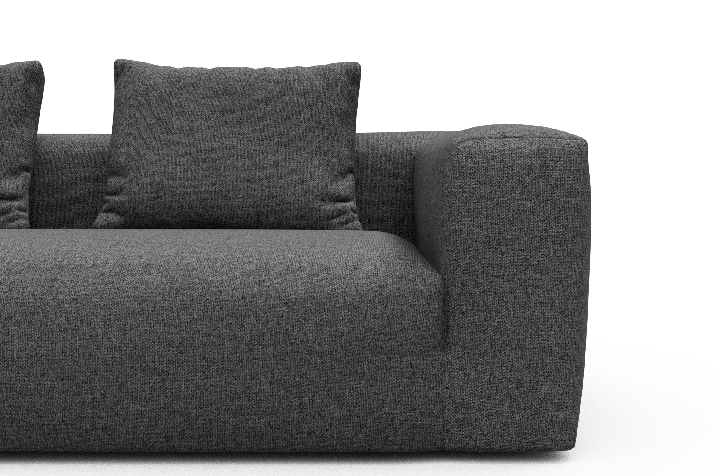 Wohnlandschaft Fred mit 2-Sitzer und Chaiselongue beidseitig Sama-Antracite