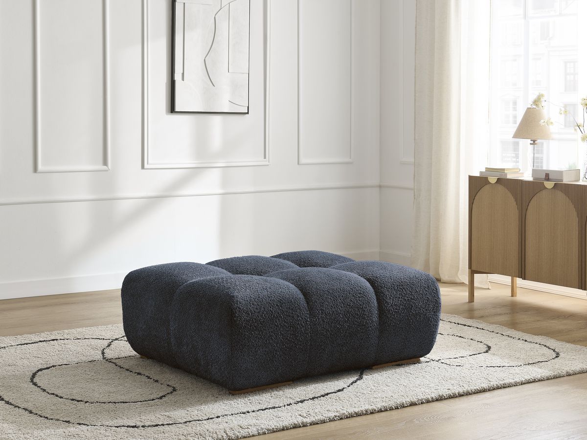 Bobochic Anakin Pouf Bouclé-Stoff Dunkelblau