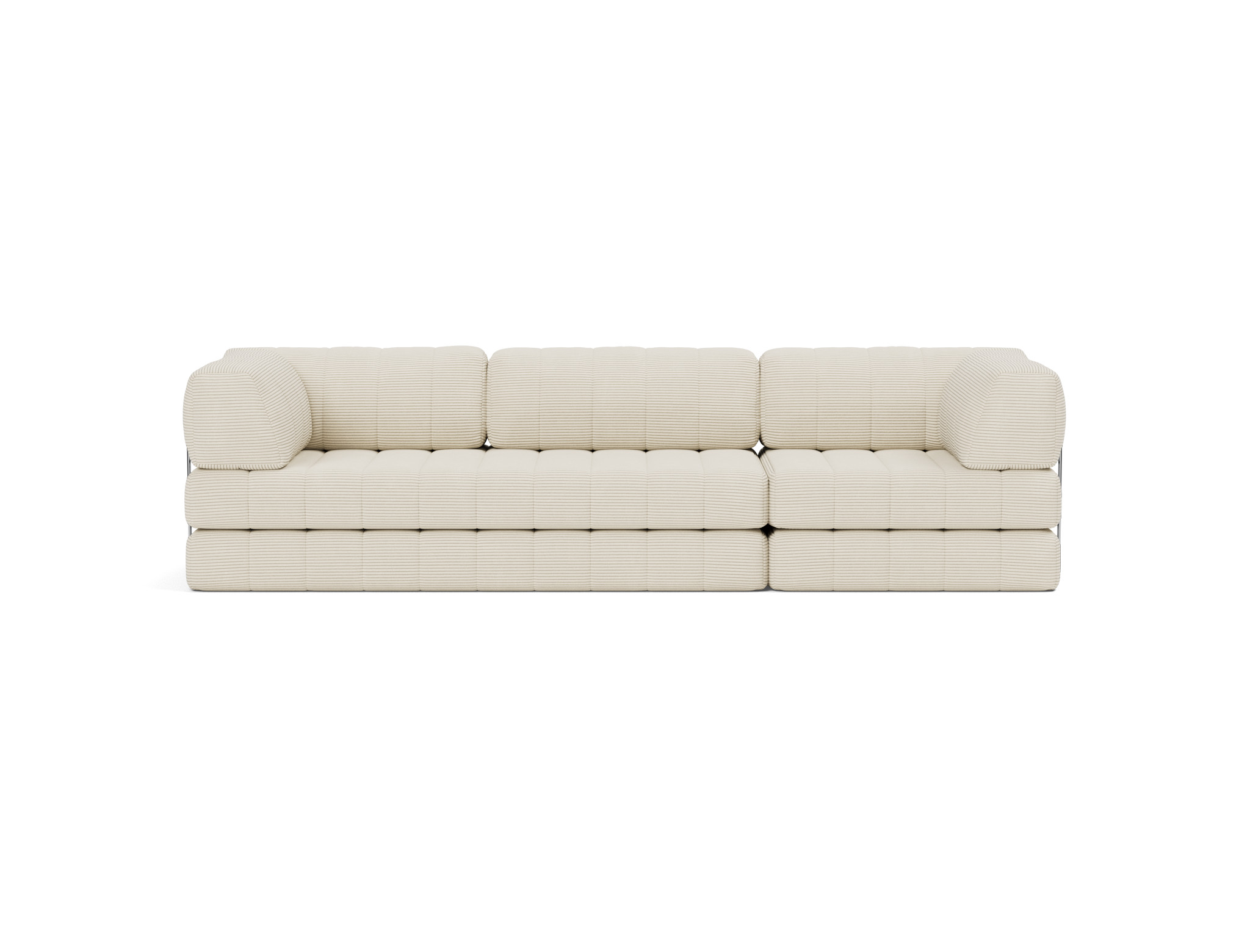 Schlafsofa CozyPad Grand mit Armlehnen Kord Corduroy 594-Ivory
