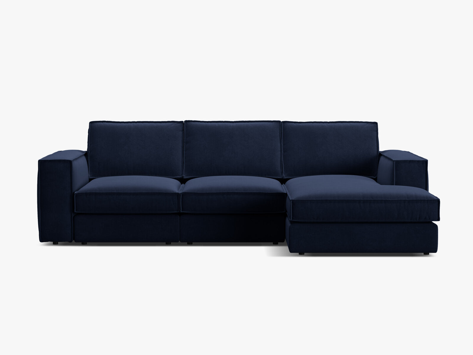 Micadoni modulares Ecksofa Pola 3-Sitzer Rechts Samt Salvador Königsblau