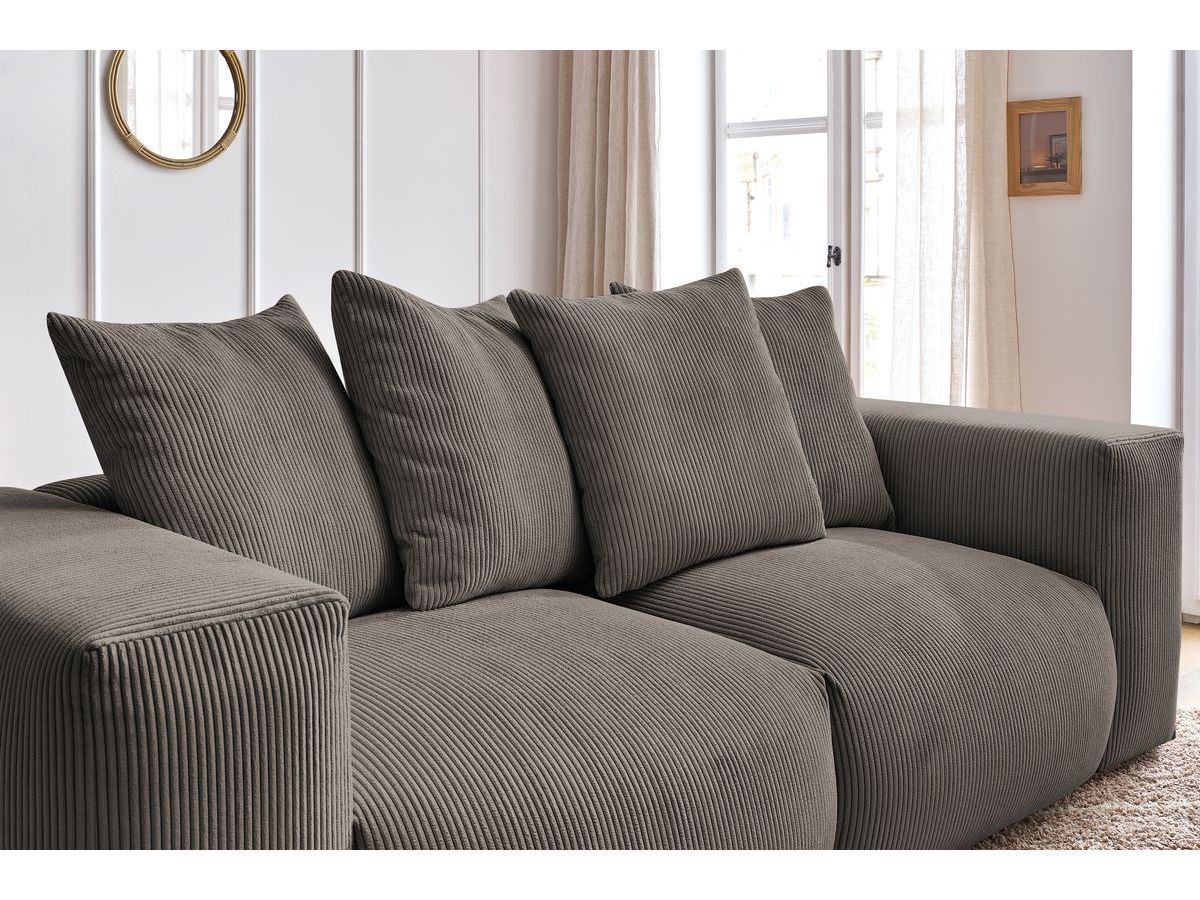 Bobochic Voltaire Sofa 3-Sitzer 248 × 100 cm Cordsamt Taupe