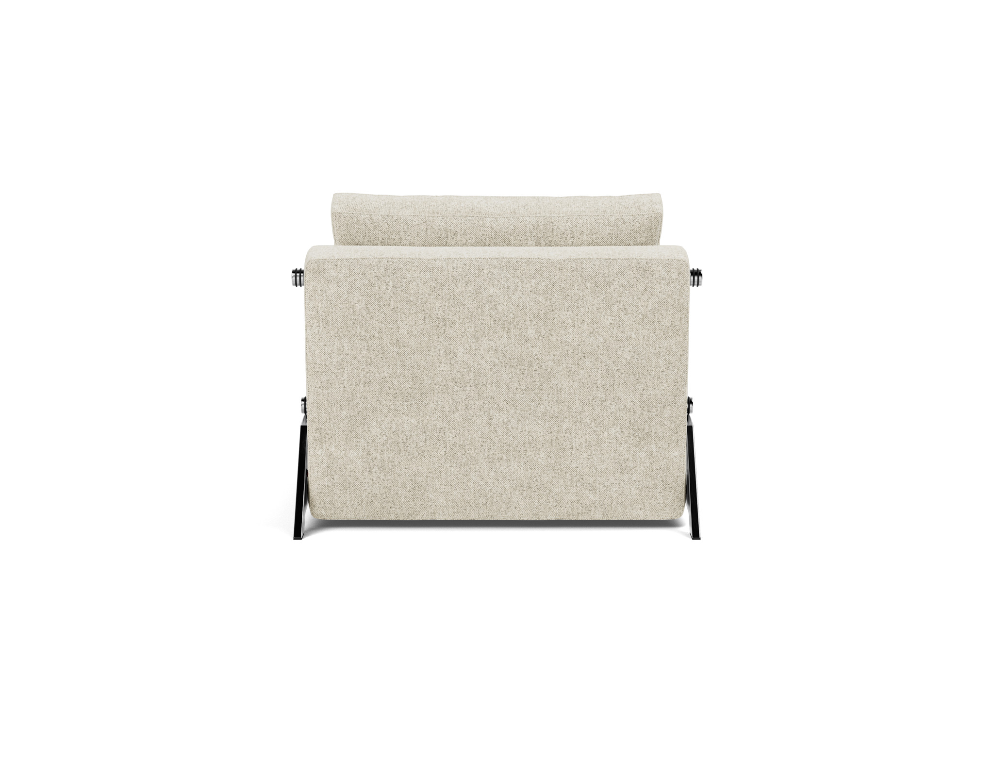 Schlafsessel Cubed 90 Strukturierter Stoff Taura 357-Off-White Beine Chrom