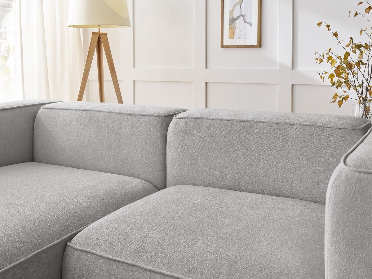Bobochic Zephyr Ecksofa 260 × 165 cm Strukturstoff Hellgrau Ecke links