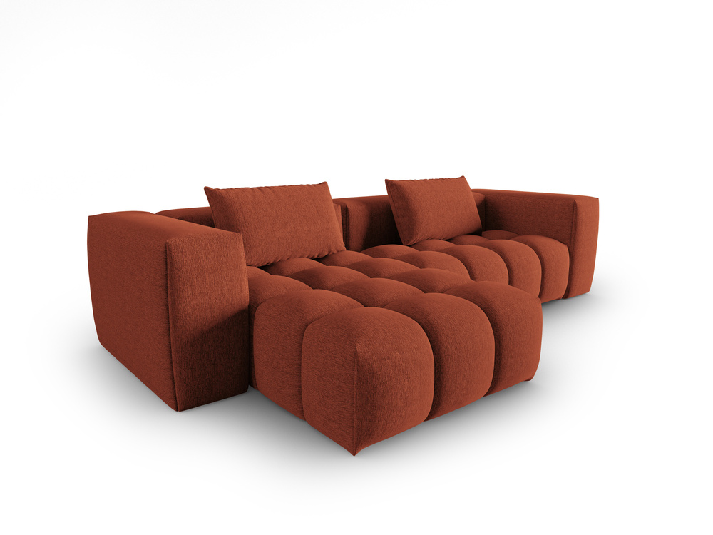 Cosmopolitan Design Ecksofa Verona 3-Sitzer Strukturierter Stoff Sorella Koralle Links