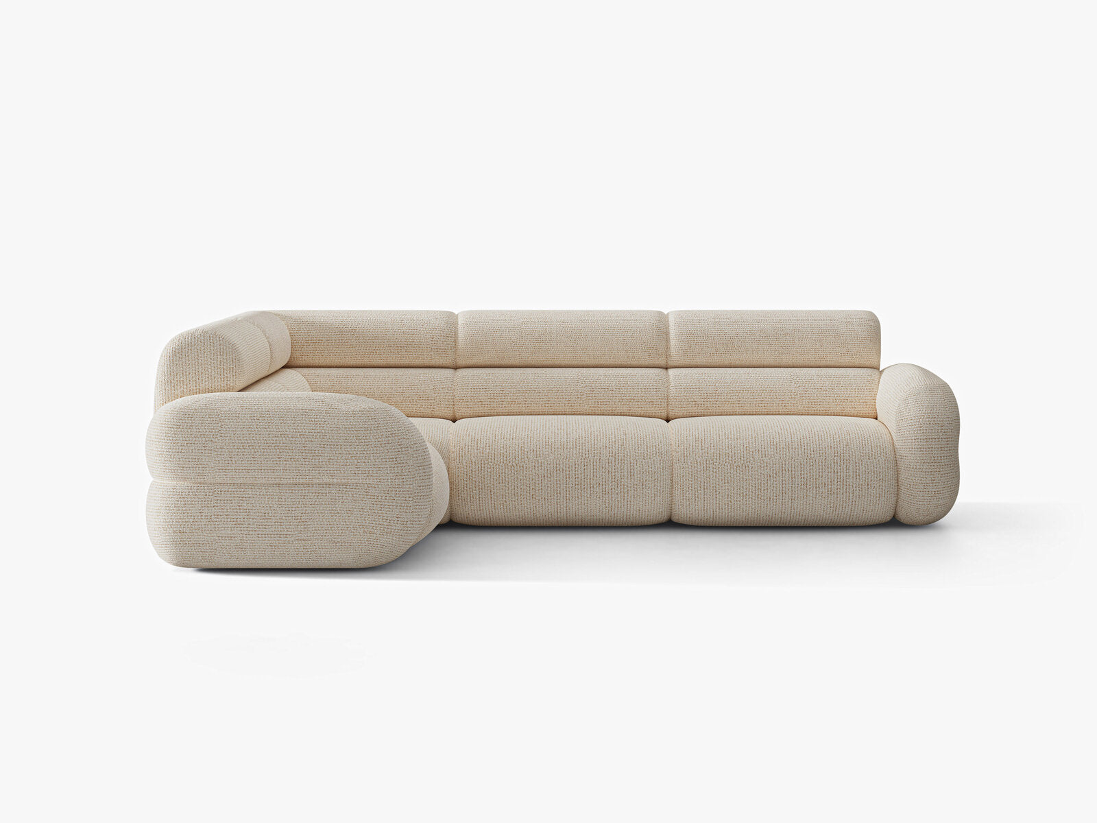 Micadoni Neo Ecksofa 5-Sitzer Rechts Chenille Silencio Helles Beige