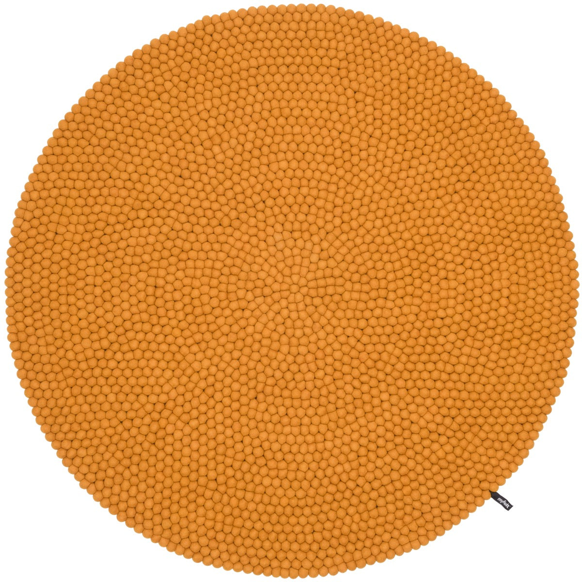 myfelt Risa Filzkugelteppich Ockergelb rund Ø 50 cm