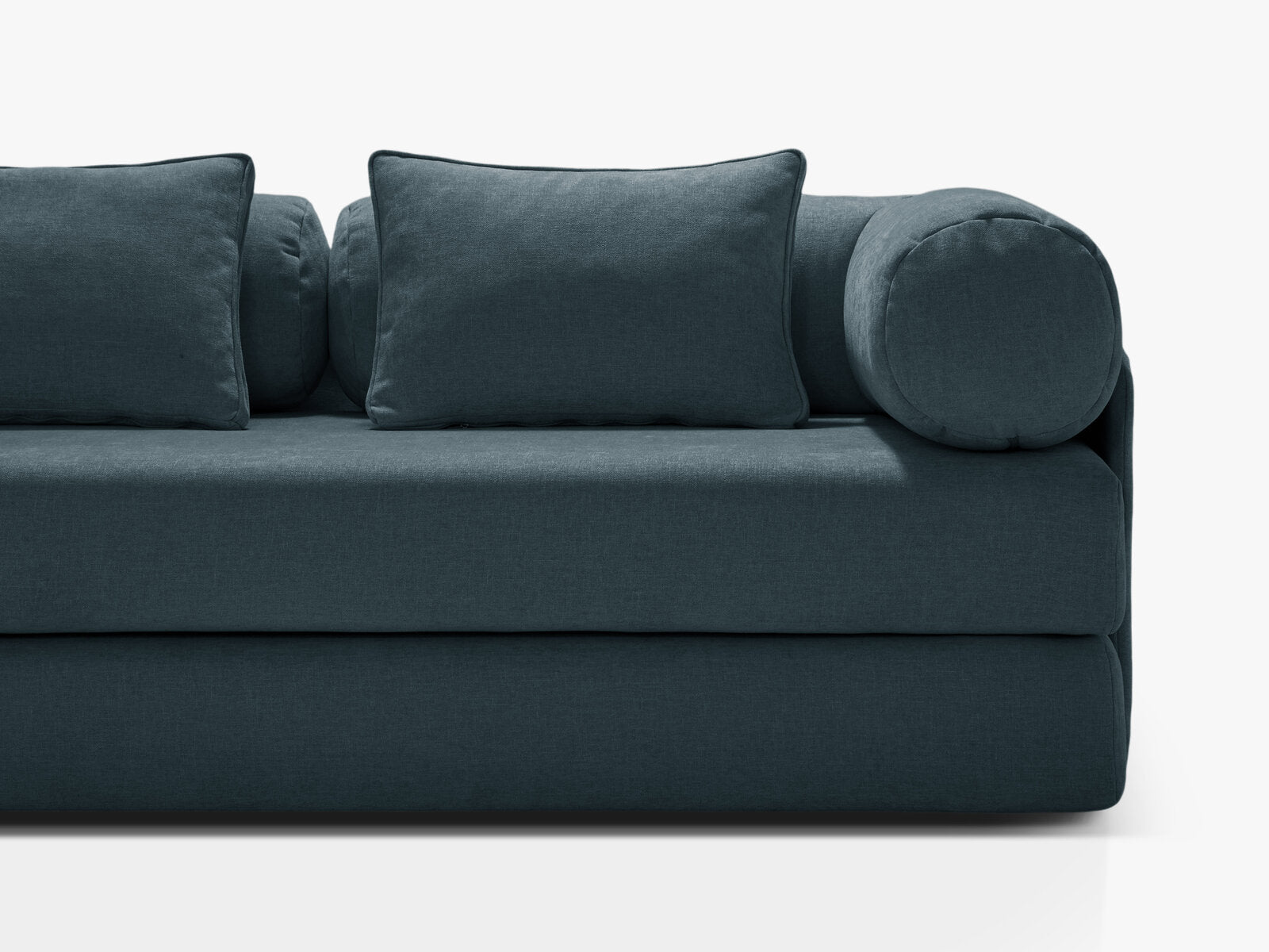 Micadoni Sofa Dreamy 3-Sitzer mit Schlaffunktion Strukturierter Stoff Liberty Dunkel Petrol