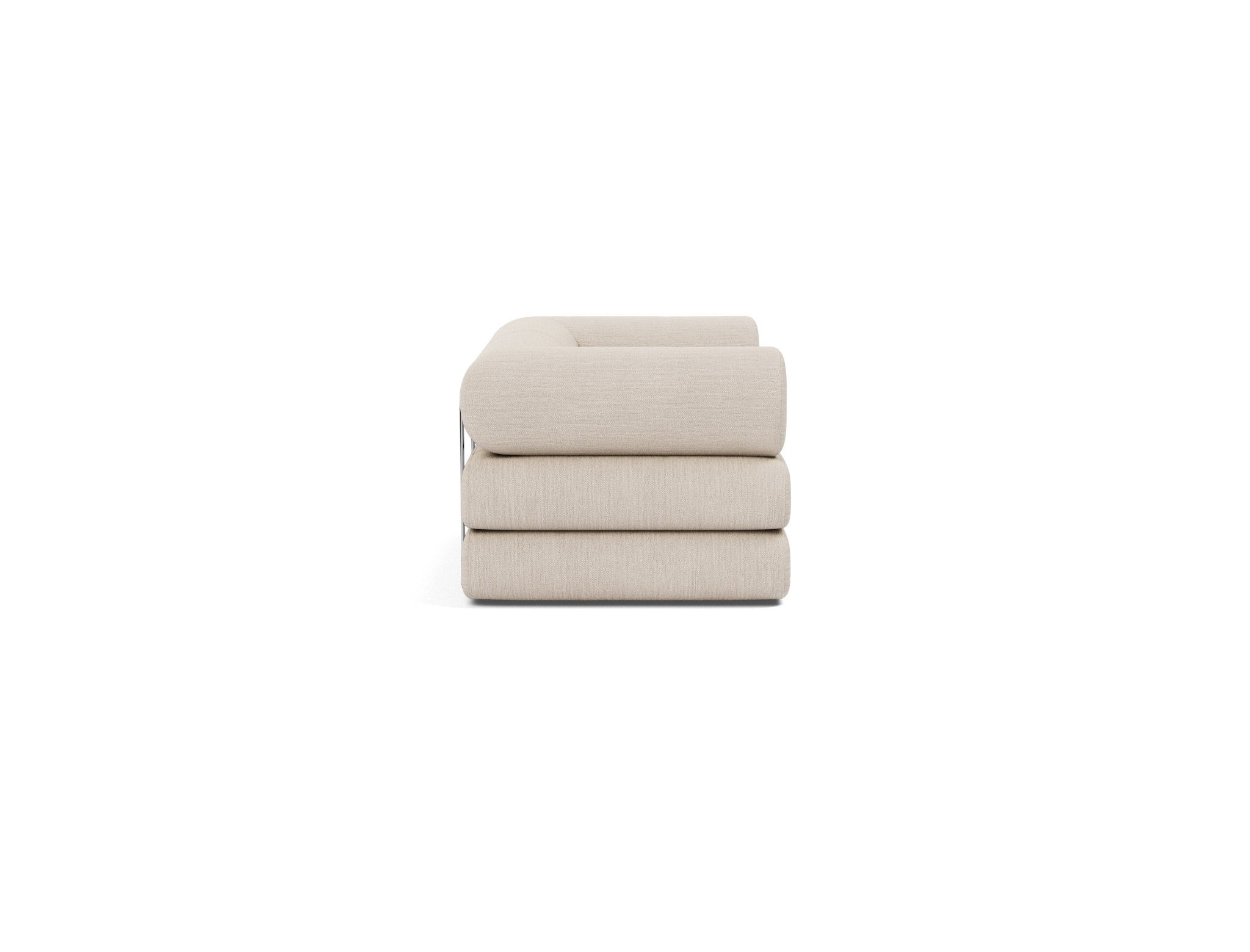Tagesbett Circlus mit L-förmigen Armlehnen Webstoff Blida 612-Sand-Grey