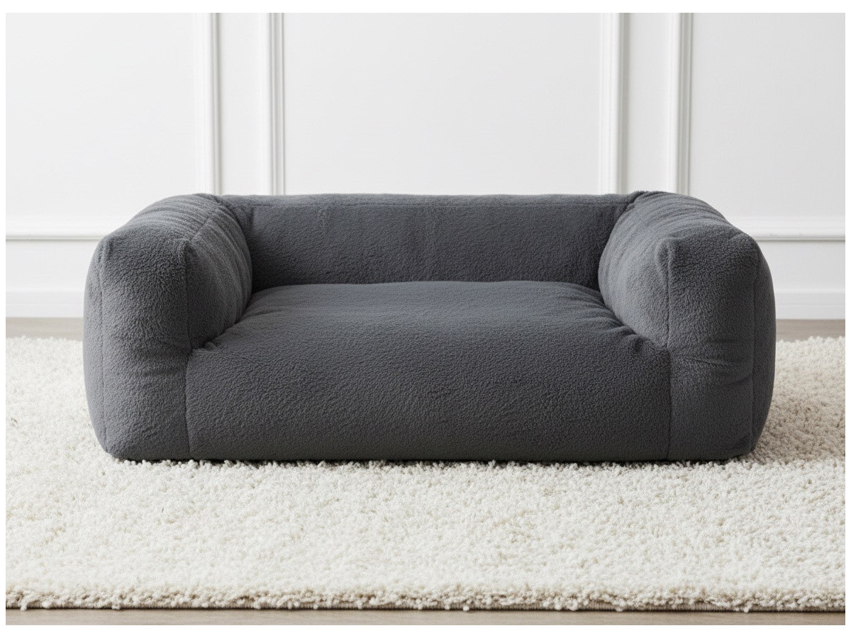 Bobochic Salto Hundekorb Kunstfell Dunkelgrau, Größe XXL (140 cm)