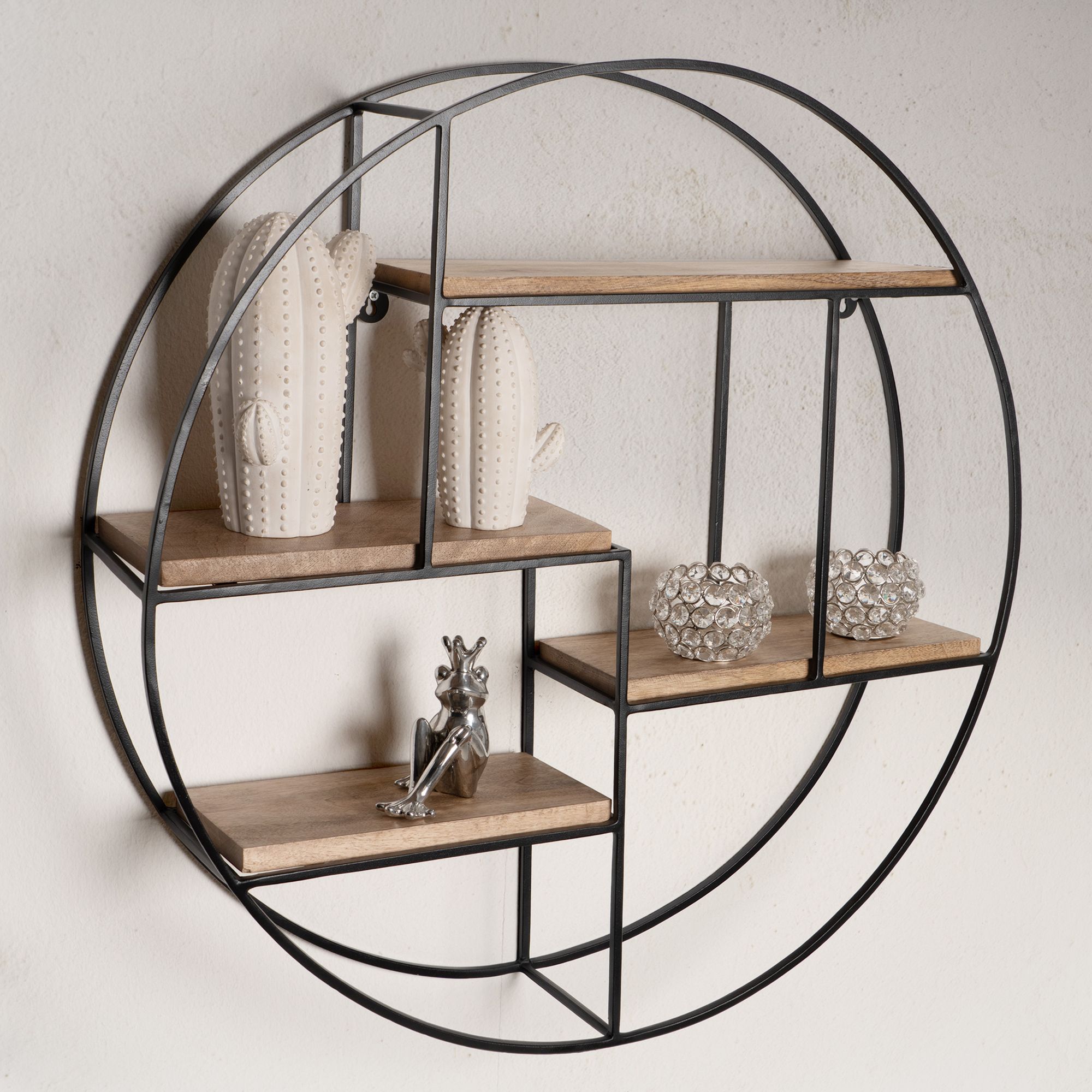 Wandregal Beisfjord Mango Massivholz Schwarz 70 × 18 × 70 cm