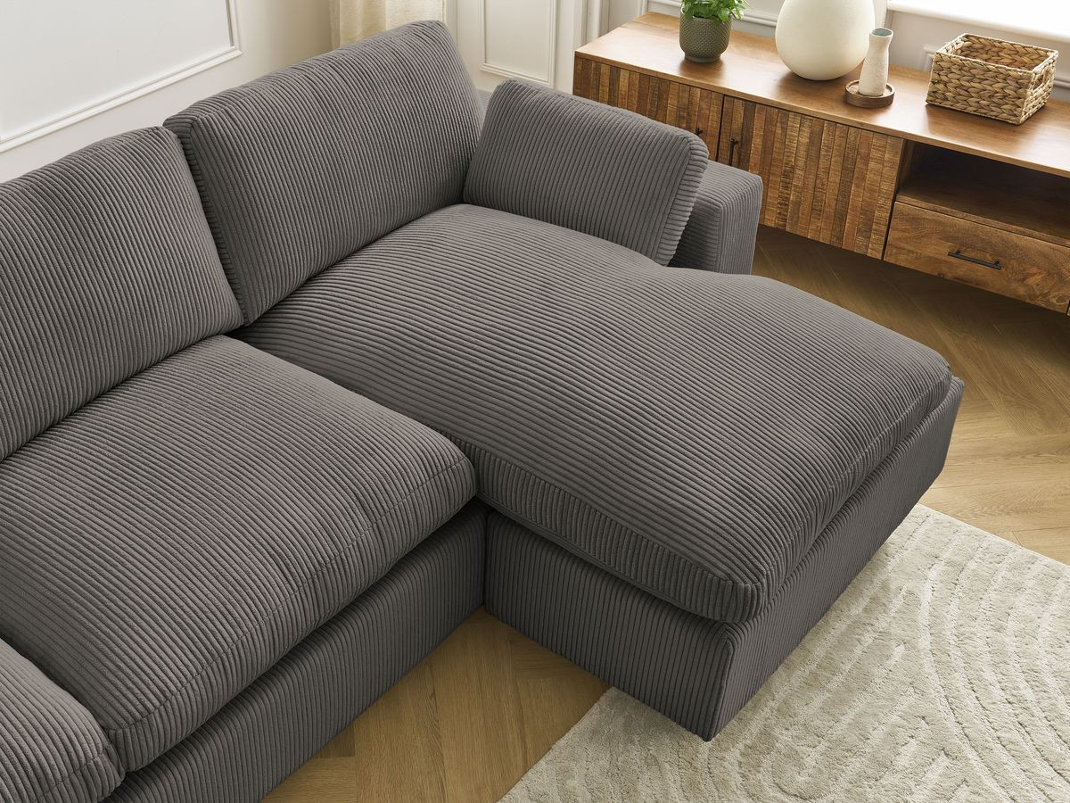 Bobochic Belair Ecksofa 280 × 139 cm Cordsamt Taupe