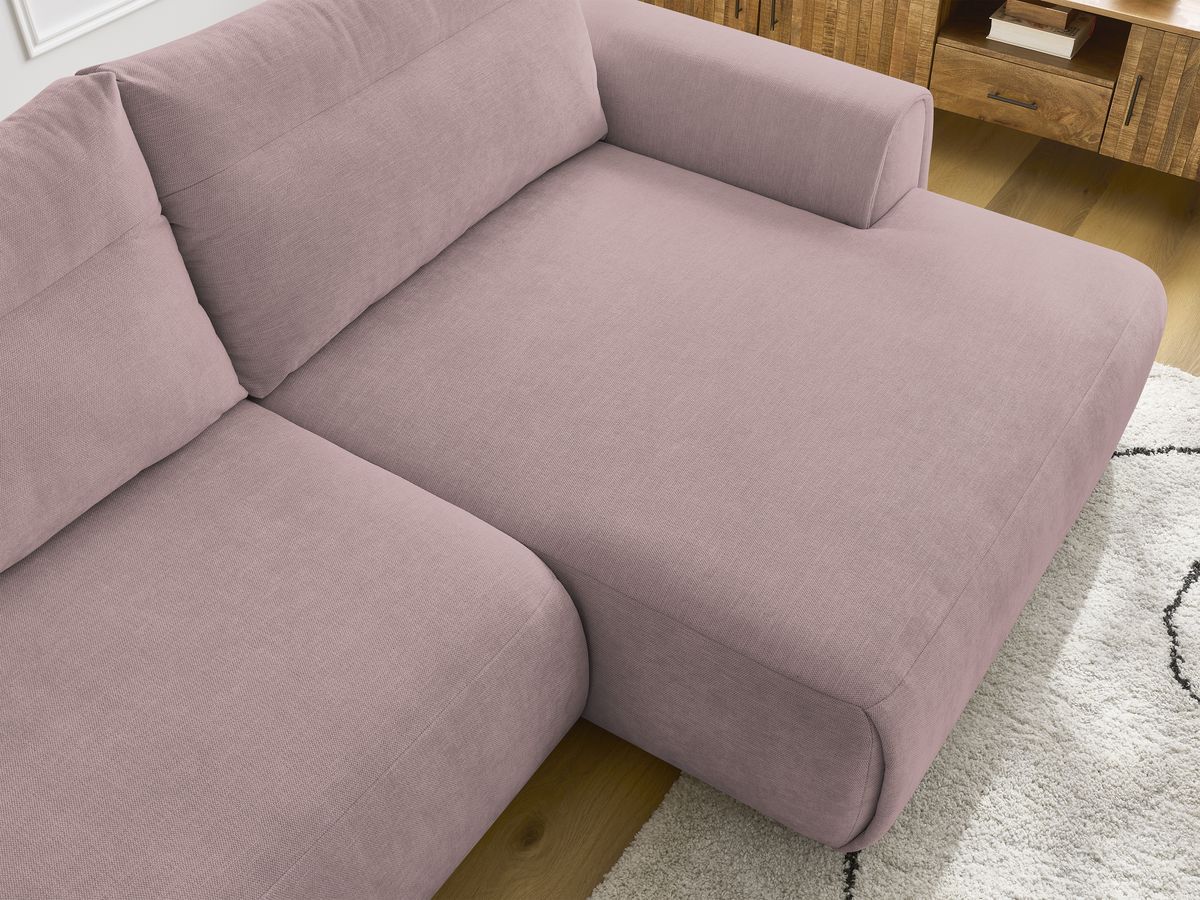Bobochic Aden Ecksofa 293 × 152 cm Stoff Rosa Ecke rechts