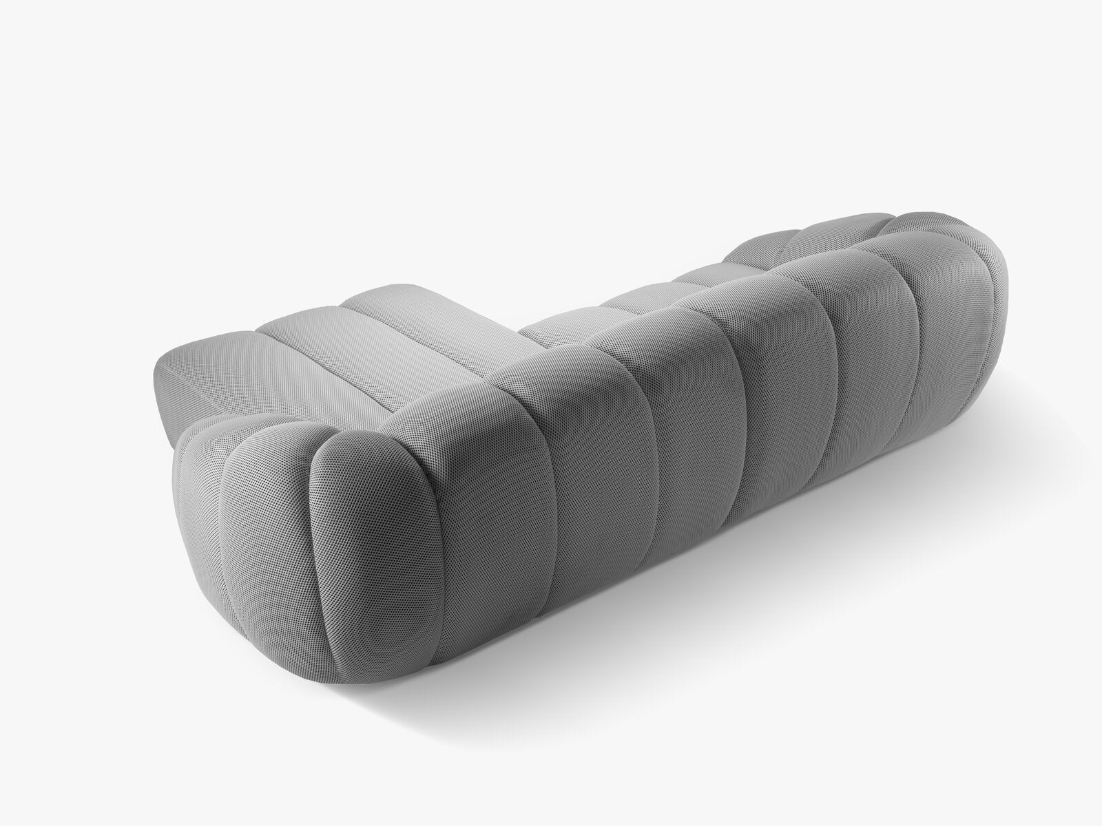 Micadoni Ecksofa Diana 4-Sitzer Rechts 3D-Stoff Silber
