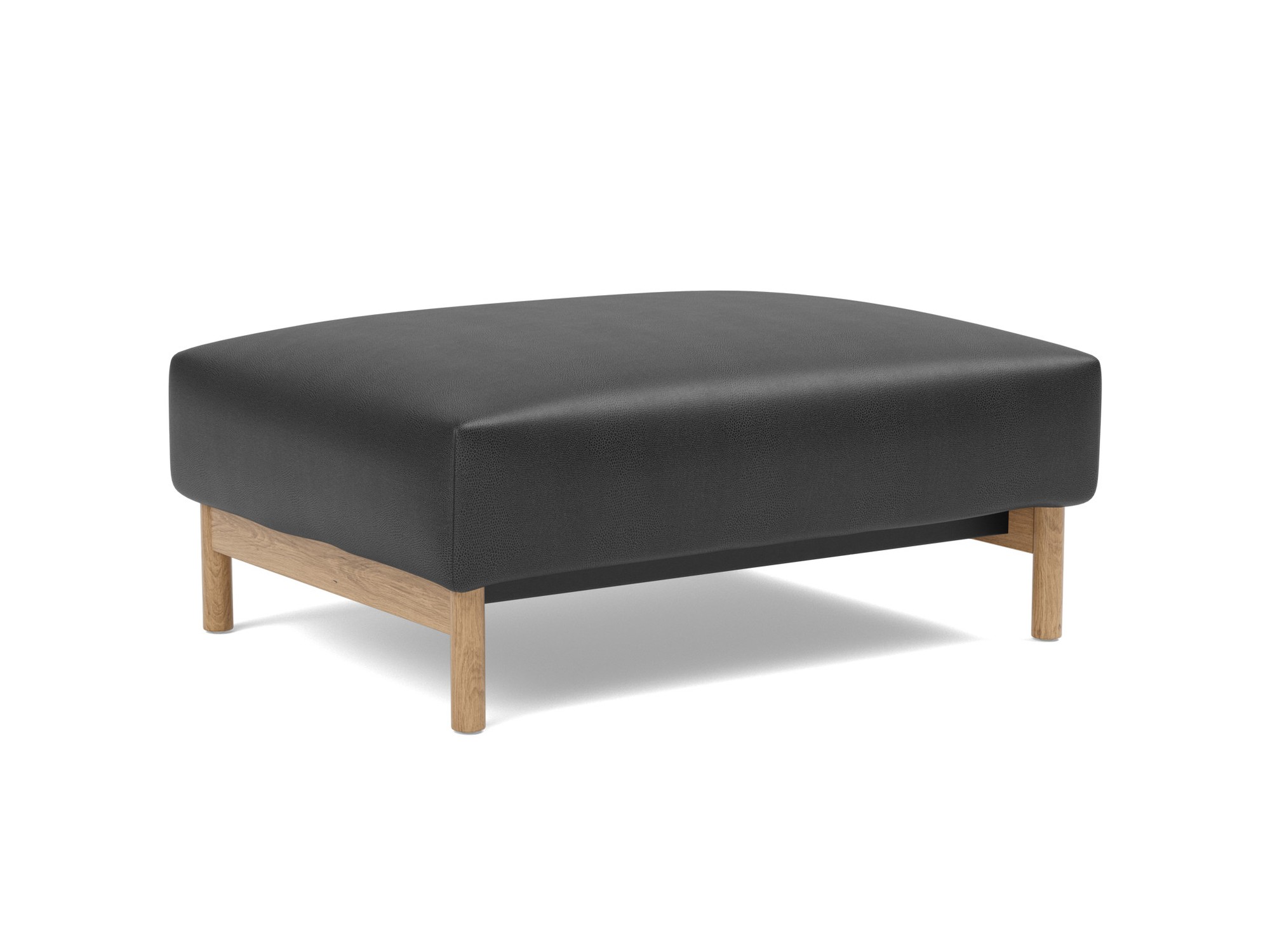 Hocker Malloy Lederoptik Faunal 550-Black Beine Eiche