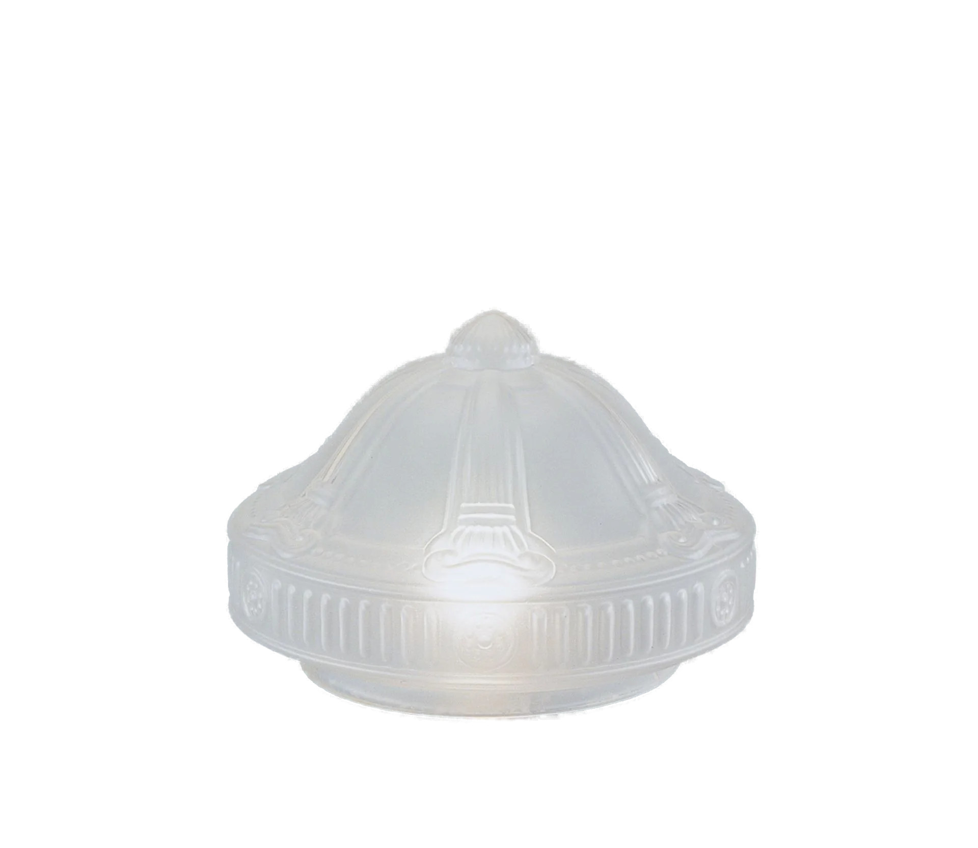 Berliner Messinglampen Glasschirm Nr. 122 Halbkugelform, Kristallglas matt