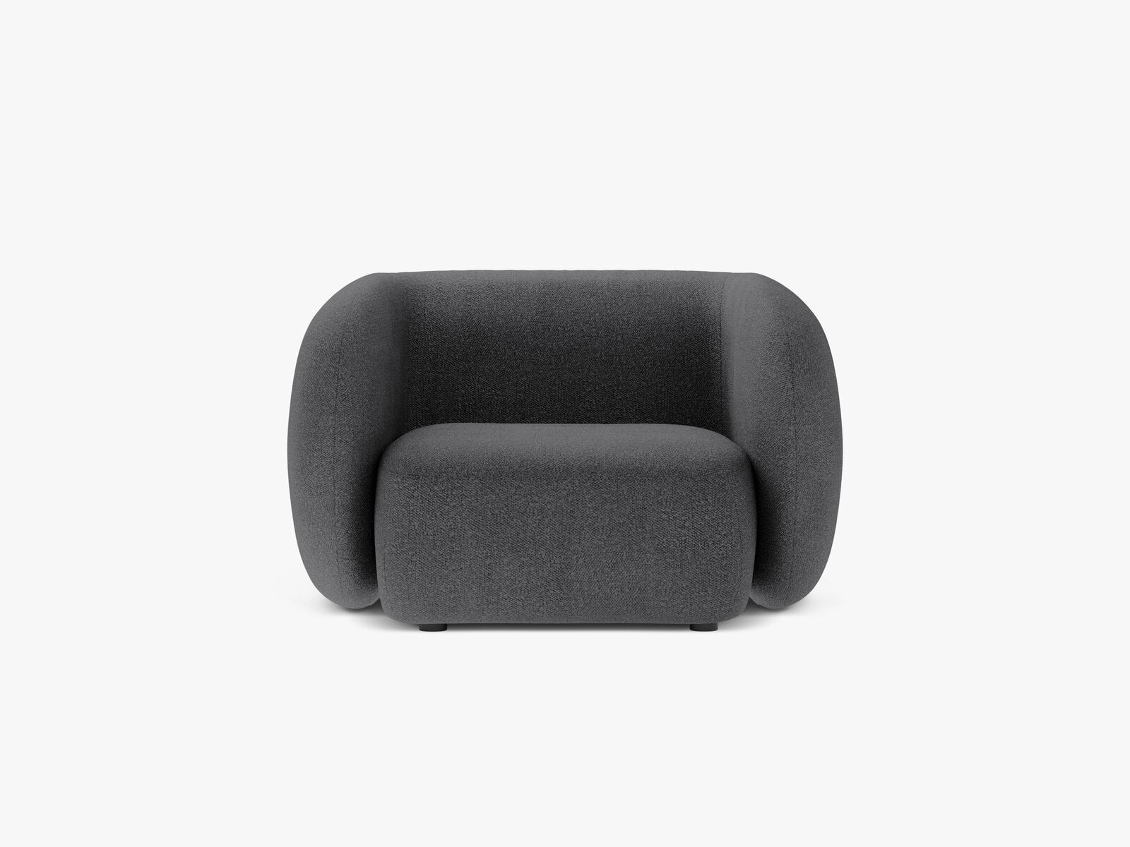 Micadoni Sessel Kate 1-Sitzer Boucle Dunkelgrau