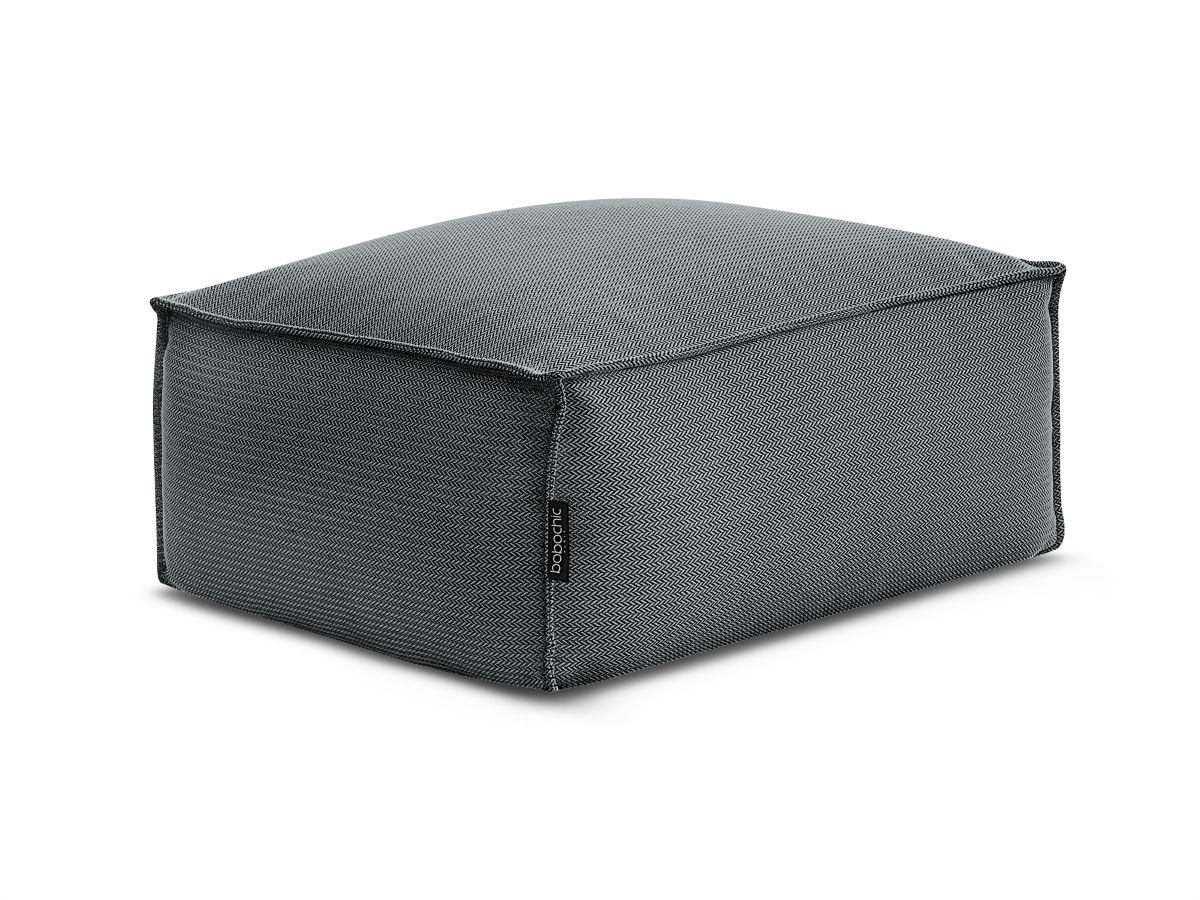 Bobochic Biarritz Pouf Melange-Stoff Schwarz