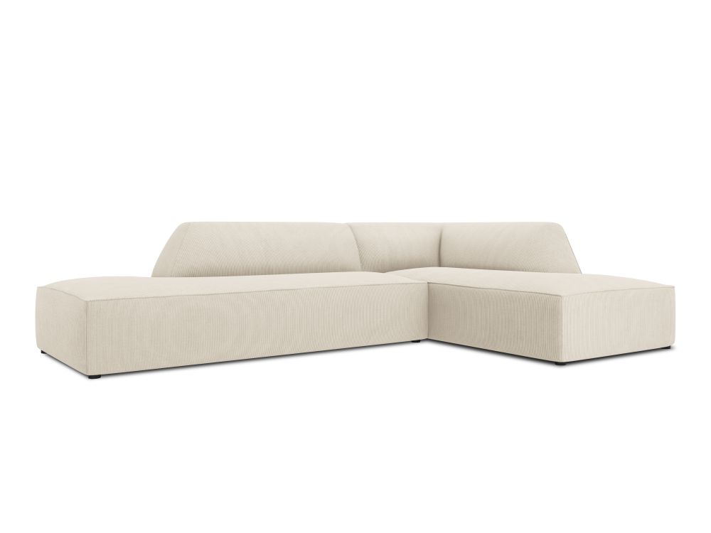 Cosmopolitan Design Ecksofa Siena 4-Sitzer offen Kord Scala Helles Beige Rechts