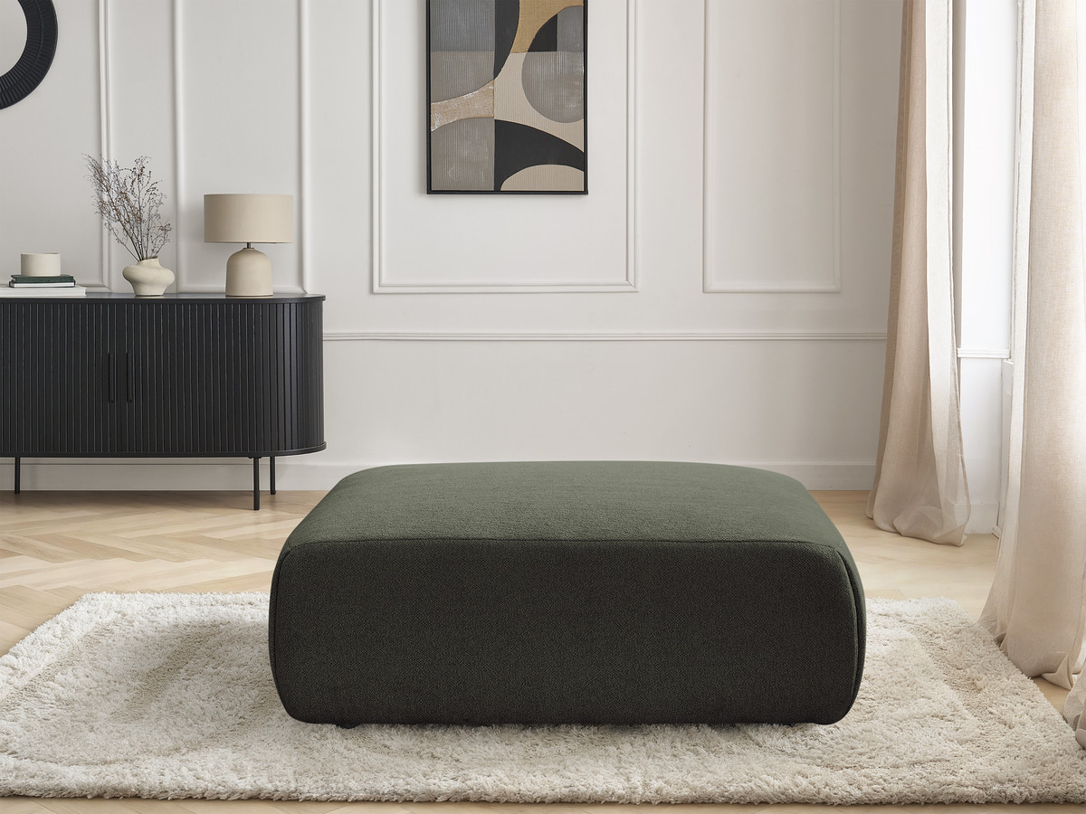Bobochic Jana Pouf 94 × 114 cm Melange-Stoff Grün