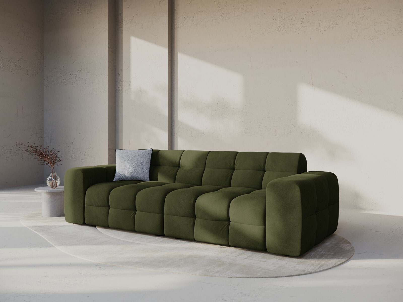 Micadoni Sofa Kendal 4-Sitzer Samt Armeegrün