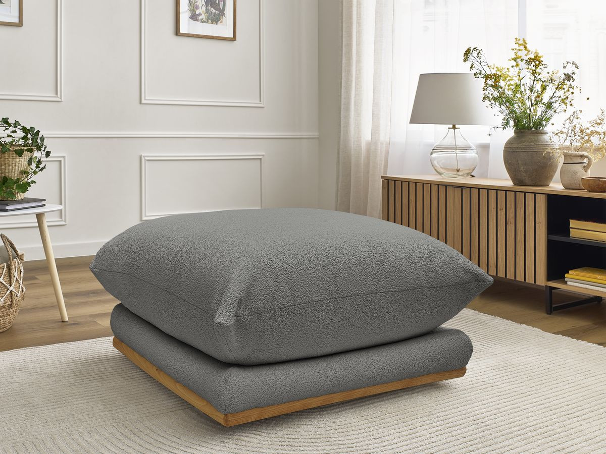 Bobochic Ernest Pouf Bouclé-Stoff Dunkelgrau