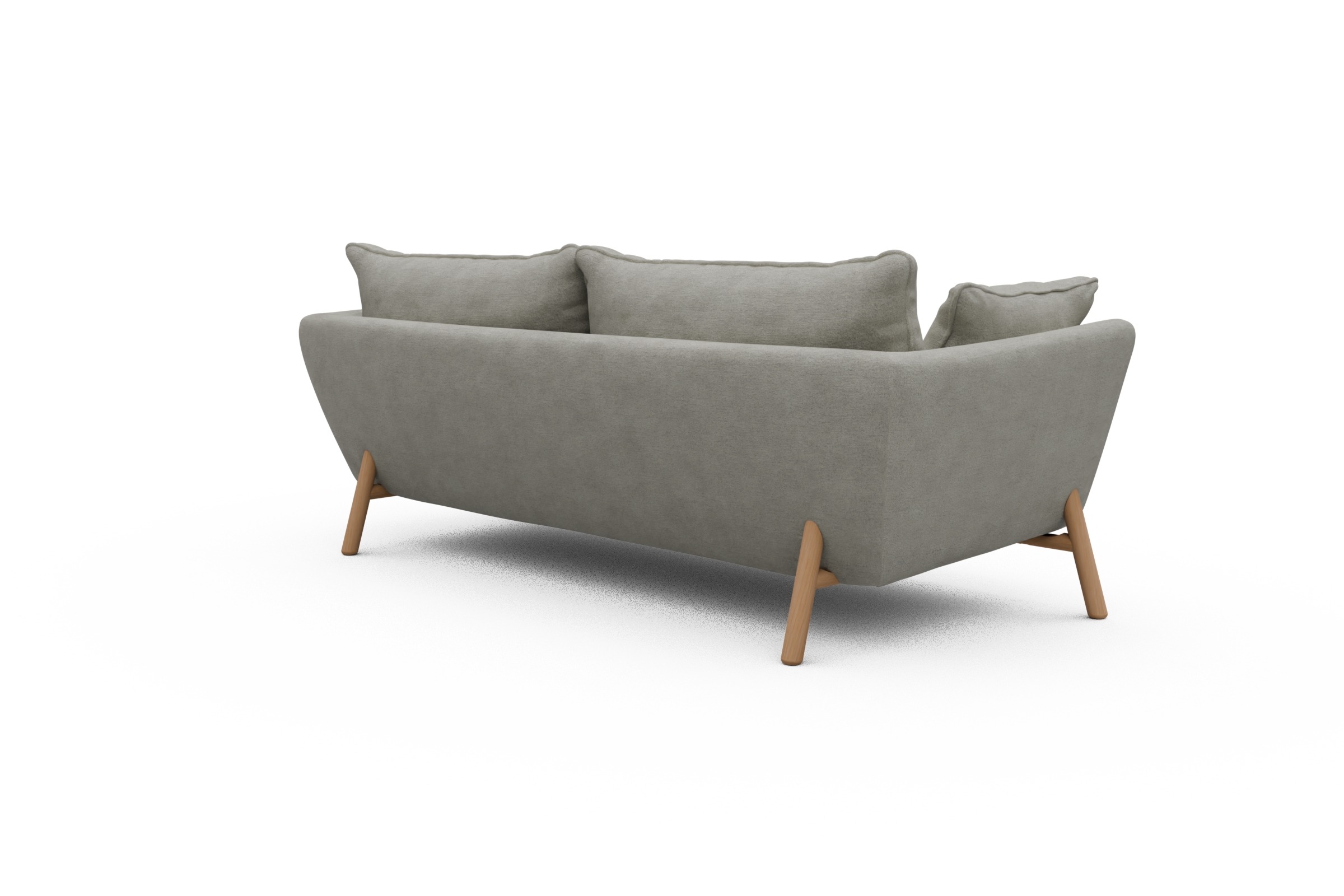 Sofa Emil PREMIUM 3-Sitzer Beinfarbe Eiche Natur Carreno-Moon-Stone-White