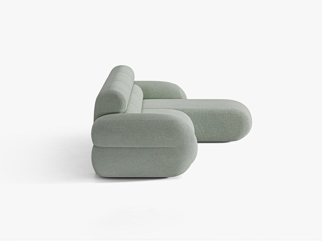 Micadoni Neo Ecksofa 4-Sitzer Rechts Chenille SILENCIO Gedämpftes Blau