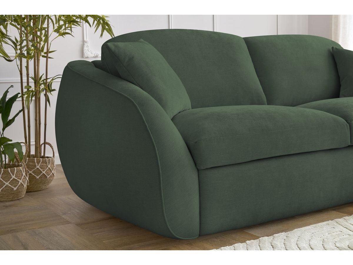 Bobochic Cezanne Schlafsofa 3-Sitzer Stoff Grün, Liegefläche 160 × 194 cm