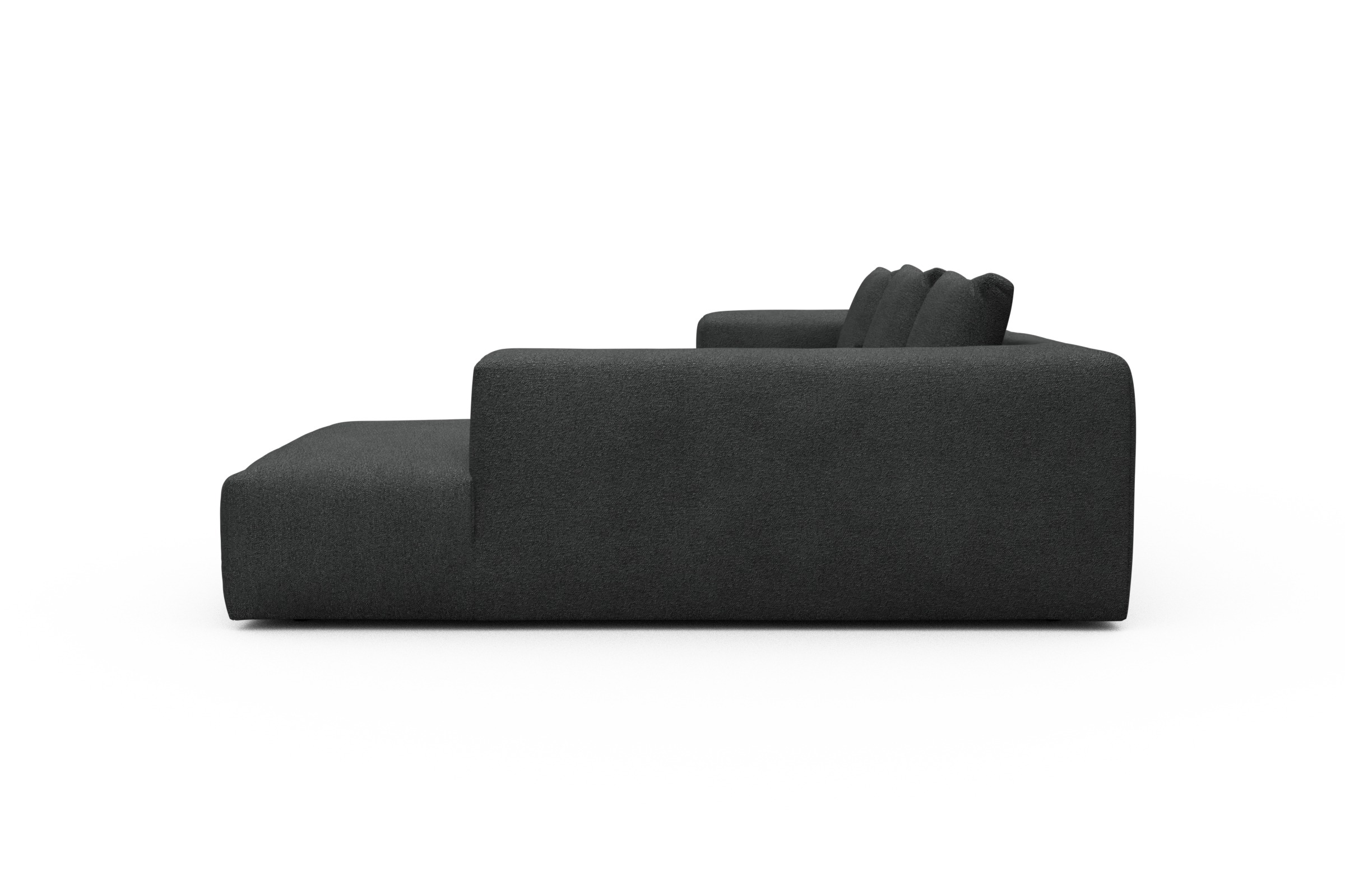 Ecksofa Fred Relax-Ecke rechts mit 2,5-Sitzer Boucle-Charcoal