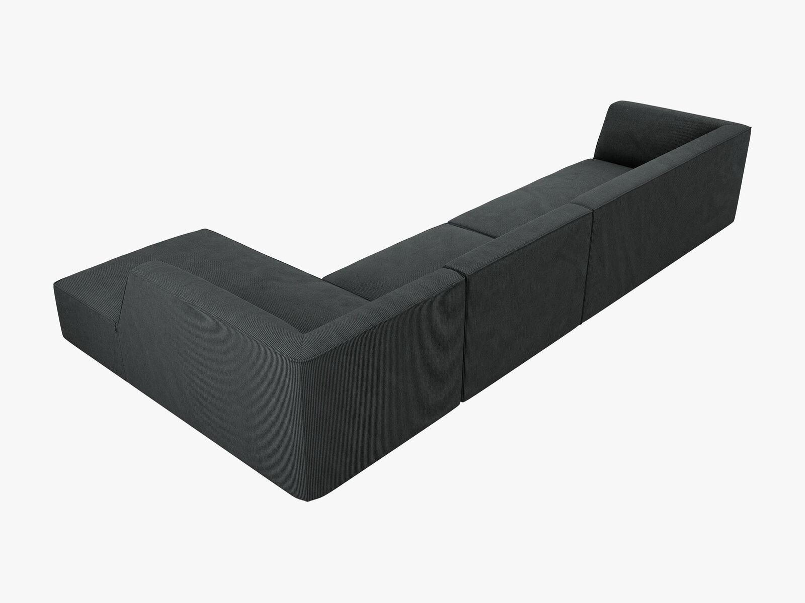 Micadoni Ecksofa Ruby 5-Sitzer Rechts Kord Scala Schwarz