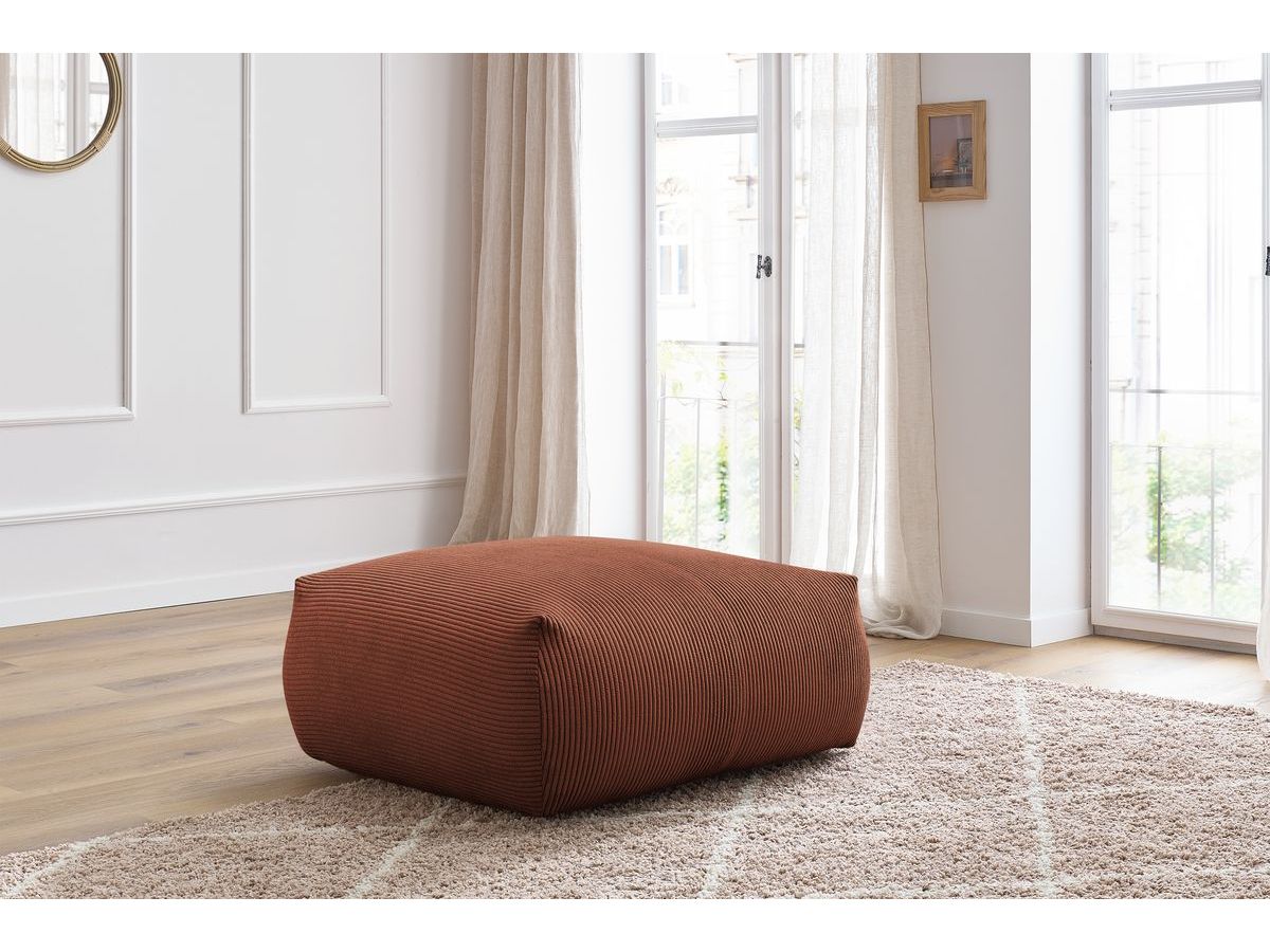 Bobochic Voltaire Pouf 106 × 90 cm Cordsamt Orange
