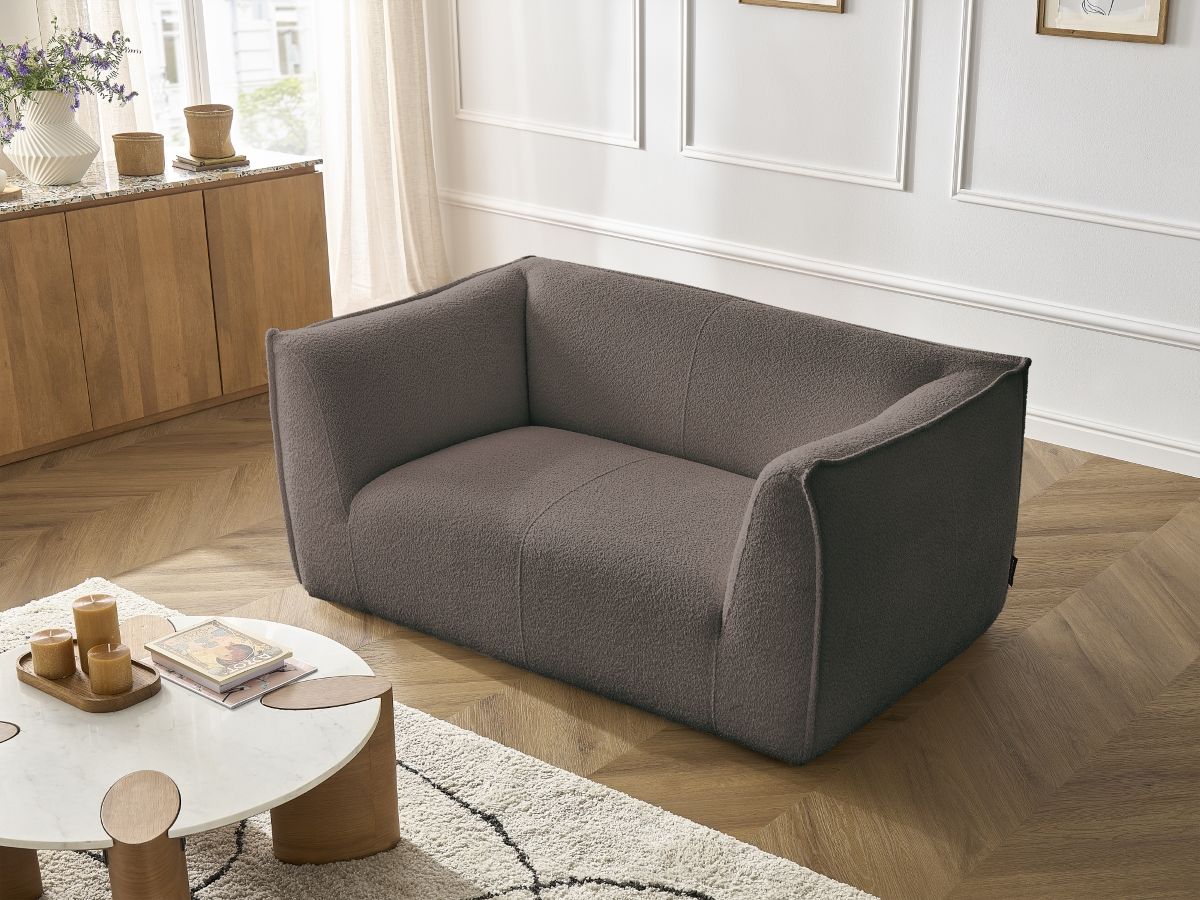 Bobochic Giorgia Sofa 2-Sitzer Bouclé-Stoff Braun