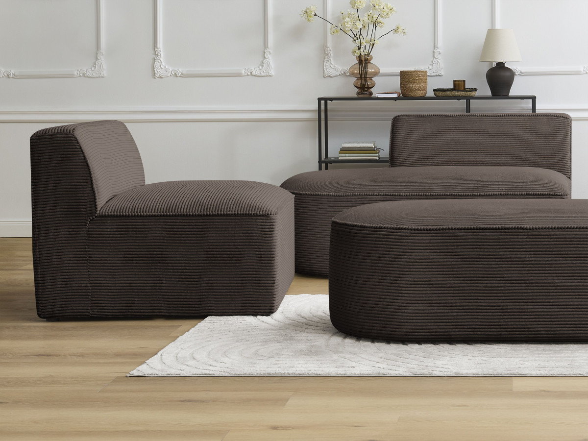 Bobochic Rousseau Sofamodul 1-Sitzer Cordsamt Braun
