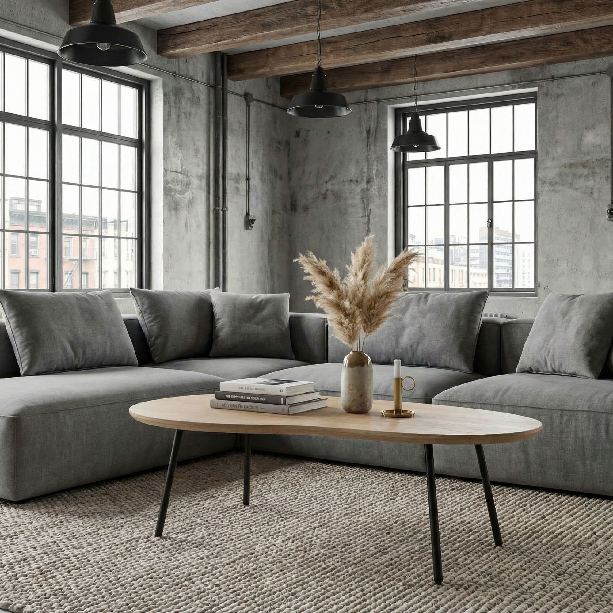 Couchtisch Ramnes Mango Massivholz Weiß 122 × 63 × 36 cm