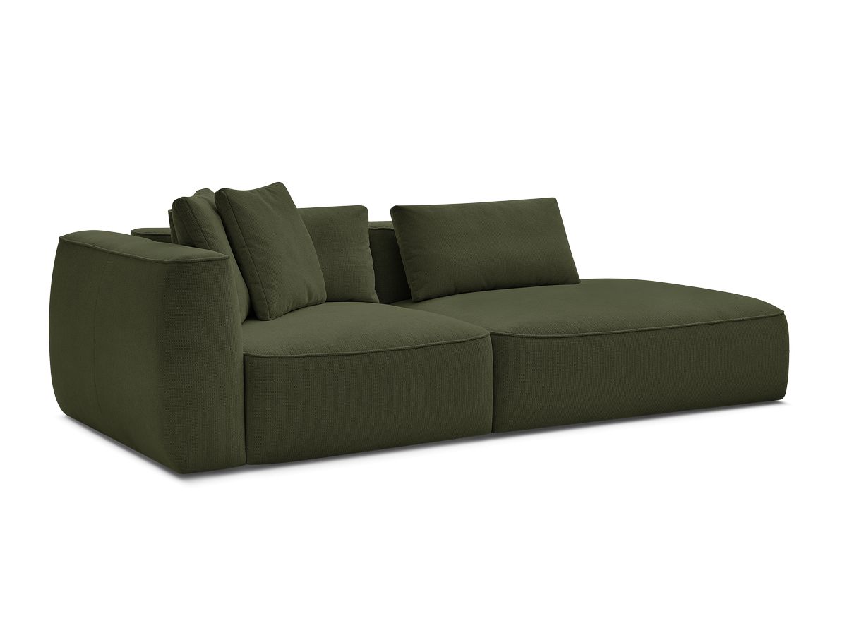 Bobochic Leopold Sofa 3-Sitzer Melange-Stoff Dunkelgrün Armlehne links