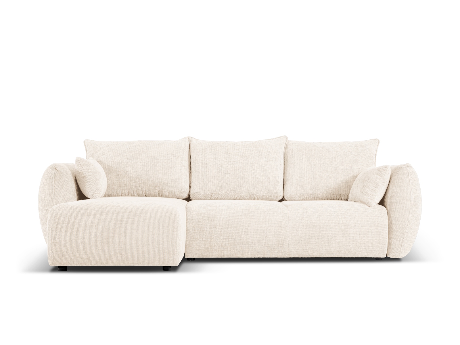 Cosmopolitan Design Ecksofa Matera 4-Sitzer mit Schlaffunktion Chenille Eden Helles Beige Links