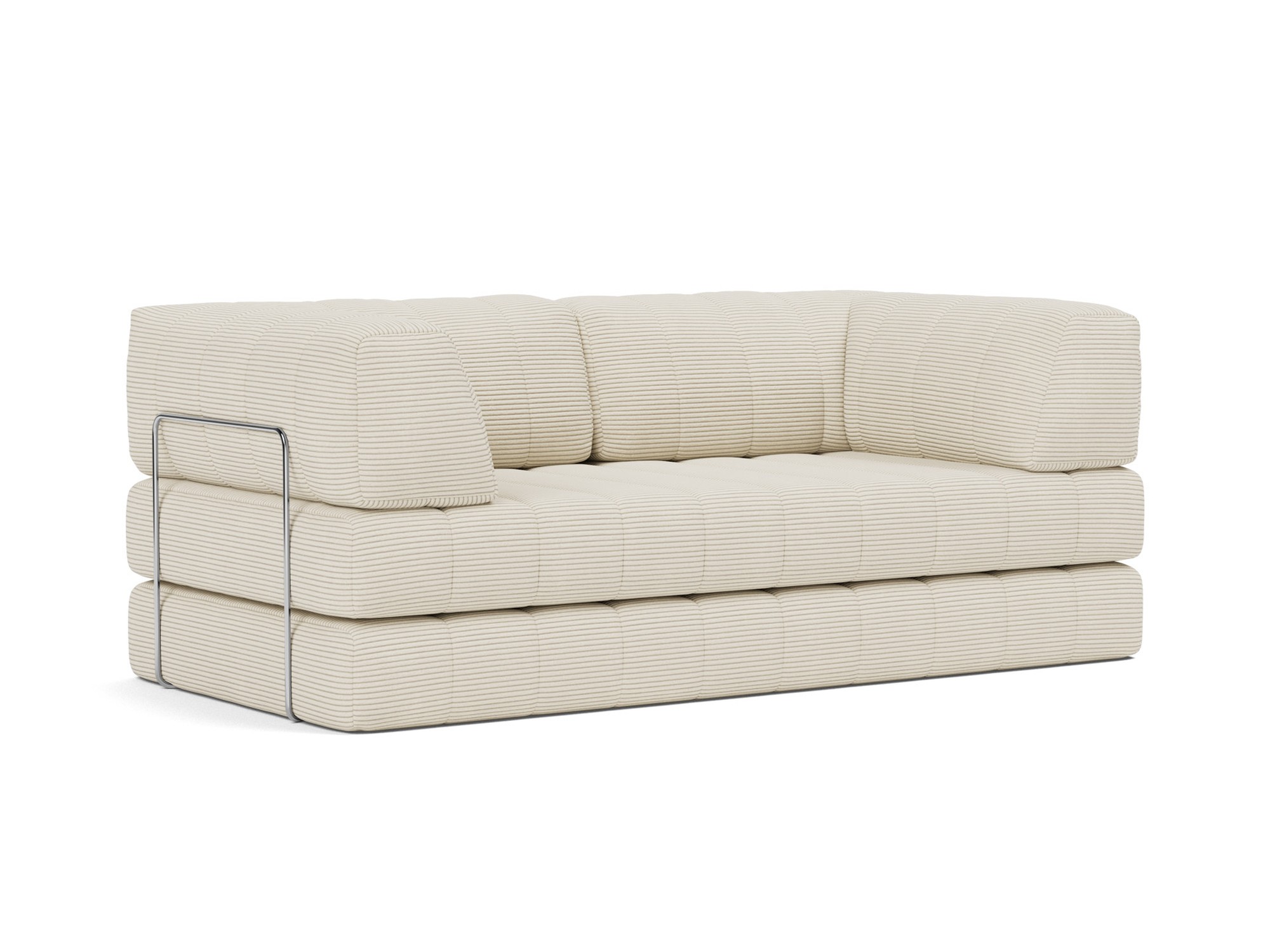 Schlafsofa CozyPad mit Armlehnen Kord Corduroy 594-Ivory