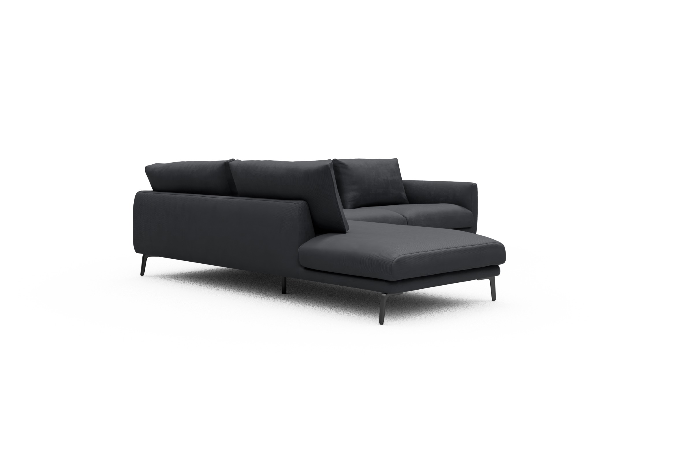 Ecksofa Karl Relax-Ecke links mit 2,5-Sitzer Cordufine-Slate-Grey