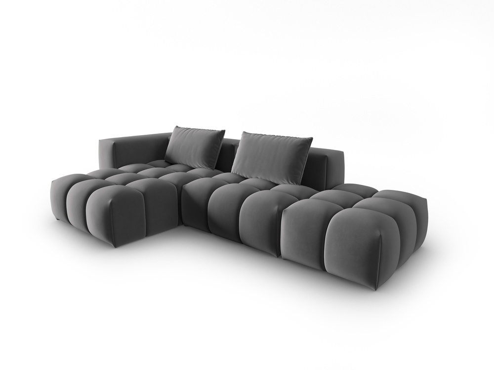 Cosmopolitan Design Ecksofa Verona 4-Sitzer offen Samt Casino Anthrazit Links