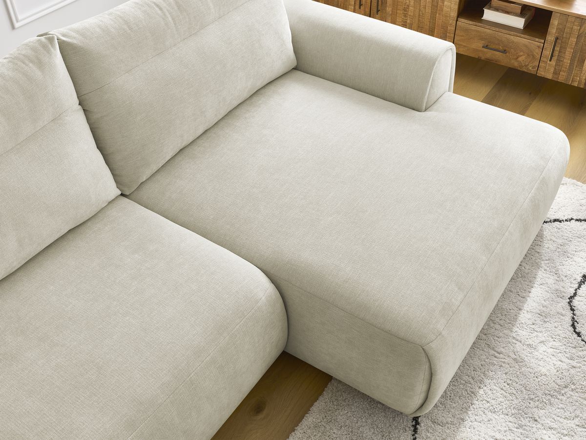 Bobochic Aden Ecksofa 293 × 152 cm Stoff Beige Ecke rechts